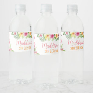 Étiquette Pour Bouteilles D'eau Aloha ! Fête d'anniversaire de la fille aux ananas