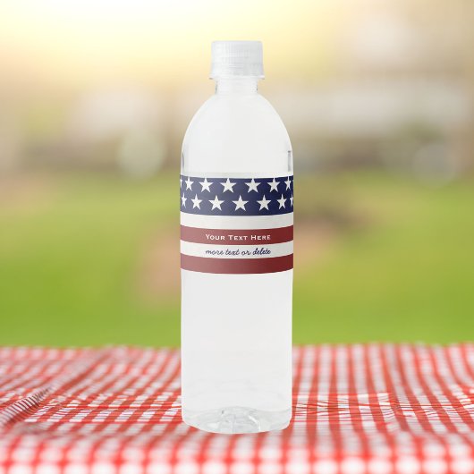 Étiquette Pour Bouteilles D'eau American USA Flag Patriotic July 4th Custom