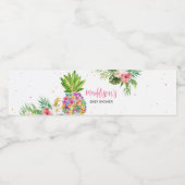 Étiquette Pour Bouteilles D'eau Ananas floral tropical (Étiquettes simples)