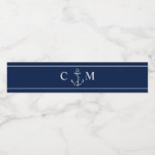 Étiquette Pour Bouteilles D'eau Ancre de marine nautique Mariage initial (Étiquettes simples)