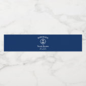 Étiquette Pour Bouteilles D'eau Ancre nautique Famille Réunion Marine Bleu & Blanc (Étiquettes simples)