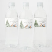 Étiquette Pour Bouteilles D'eau Animaux à feuillage persistant Hiver Onederland An (Bouteilles)
