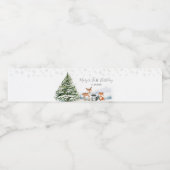 Étiquette Pour Bouteilles D'eau Animaux à feuillage persistant Hiver Onederland An (Étiquettes simples)