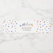 Étiquette Pour Bouteilles D'eau Animaux de la fête Safari Anniversaire (Étiquettes simples)