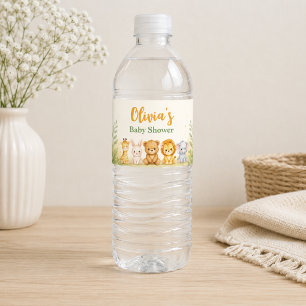 Étiquette Pour Bouteilles D'eau Animaux de la forêt adorables pour une baby shower