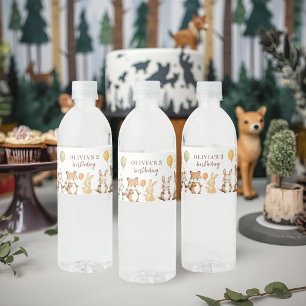 Étiquette Pour Bouteilles D'eau Animaux des bois Enfants d'anniversaire