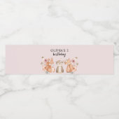 Étiquette Pour Bouteilles D'eau Animaux des bois rose d'anniversaire (Étiquettes simples)