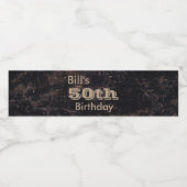 Étiquette Pour Bouteilles D'eau Anniversaire 50 Noir et Brown (Étiquettes simples)