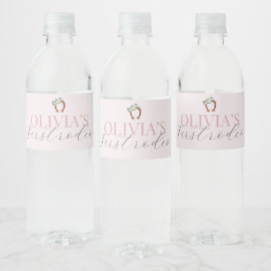 Étiquette Pour Bouteilles D'eau Anniversaire de cowgirl western rose