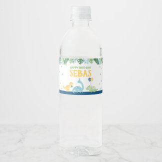 Étiquette Pour Bouteilles D'eau Anniversaire de Dinosaur