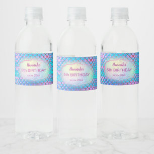 Étiquette Pour Bouteilles D'eau anniversaire de enfant mermaid