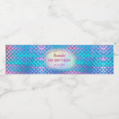 Étiquette Pour Bouteilles D'eau anniversaire de enfant mermaid (Étiquettes simples)