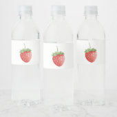 Étiquette Pour Bouteilles D'eau Anniversaire de fraises blanc (Bouteilles)