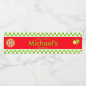 Étiquette Pour Bouteilles D'eau Anniversaire de la Pizza (Étiquettes simples)