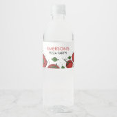 Étiquette Pour Bouteilles D'eau Anniversaire de la Pizza (Devant)