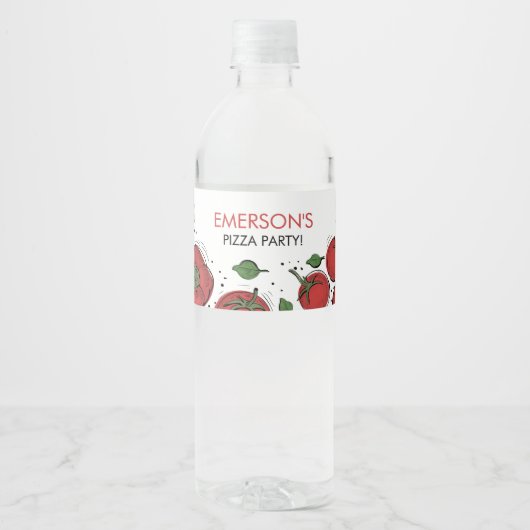 Étiquette Pour Bouteilles D'eau Anniversaire de la Pizza (Devant)