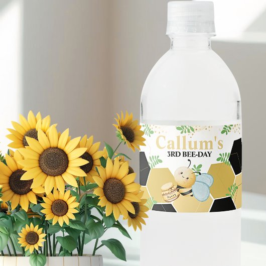 Étiquette Pour Bouteilles D'eau Anniversaire de l'Abeille