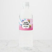 Étiquette Pour Bouteilles D'eau Anniversaire de Ladybug et de Cat Noir Chibi (Devant)