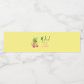 Étiquette Pour Bouteilles D'eau Anniversaire de l'Aloha Tropical Pineappical Hawai (Étiquettes simples)