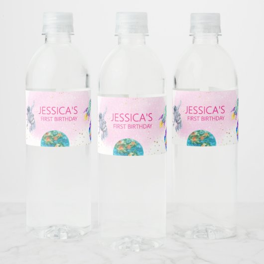 Étiquette Pour Bouteilles D'eau Anniversaire de l'astronaute (Bouteilles)