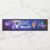Étiquette Pour Bouteilles D'eau Anniversaire de l'espace (Étiquettes simples)