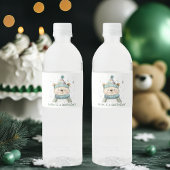 Étiquette Pour Bouteilles D'eau Anniversaire de l'ours vert | Winter Wonderland