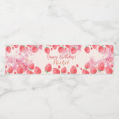 Étiquette Pour Bouteilles D'eau Anniversaire des fraises (Étiquettes simples)