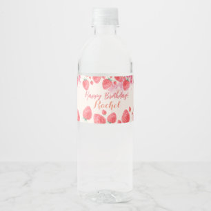 Étiquette Pour Bouteilles D'eau Anniversaire des fraises