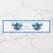 Étiquette Pour Bouteilles D'eau Anniversaire des requins, Attaque des requins, (Étiquettes simples)