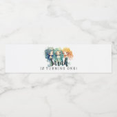 Étiquette Pour Bouteilles D'eau Anniversaire des sirènes magiques (Étiquettes simples)