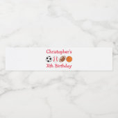 Étiquette Pour Bouteilles D'eau Anniversaire du sport (Étiquettes simples)