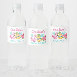 Étiquette Pour Bouteilles D'eau Anniversaire Fille Été Plage