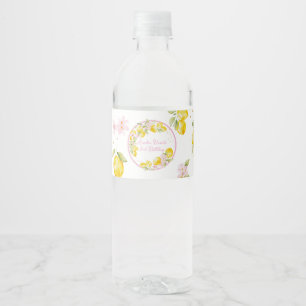 Étiquette Pour Bouteilles D'eau Anniversaire Fleur Rose Citron