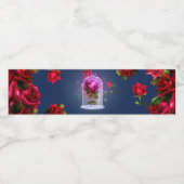 Étiquette Pour Bouteilles D'eau Anniversaire Magique Rose Rouge (Étiquettes simples)