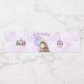 Étiquette Pour Bouteilles D'eau Anniversaire Princesse Lavande Turquoise Or (Étiquettes simples)