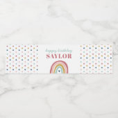 Étiquette Pour Bouteilles D'eau Anniversaire rose arc-en-ciel du mignon Boho (Étiquettes simples)