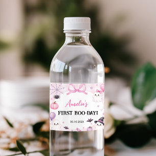 Étiquette Pour Bouteilles D'eau Anniversaire rose d'Halloween épouvantable numéro
