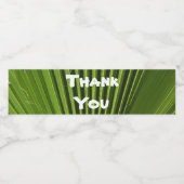 Étiquette Pour Bouteilles D'eau Appréciation de la feuille de palme verte du Merci (Étiquettes simples)