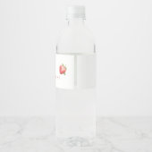 Étiquette Pour Bouteilles D'eau Aquarelle baby shower fraise (Dos)