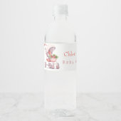 Étiquette Pour Bouteilles D'eau Aquarelle baby shower fraise (Devant)