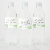 Étiquette Pour Bouteilles D'eau Aquarelle Baby shower verdoyant (Bouteilles)
