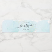 Étiquette Pour Bouteilles D'eau Aquarelle bleu x Bat mitzvah or (Étiquettes simples)