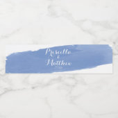 Étiquette Pour Bouteilles D'eau Aquarelle bleue moderne (Étiquettes simples)