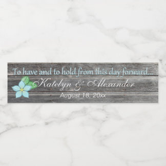 Étiquette Pour Bouteilles D'eau Aquarelle Blue Floral Avoir et tenir le thème Pays