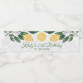 Étiquette Pour Bouteilles D'eau Aquarelle Citrons siciliens Anniversaire (Étiquettes simples)