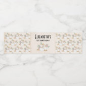 Étiquette Pour Bouteilles D'eau Aquarelle Citrouille blanche et or Anniversaire (Étiquettes simples)