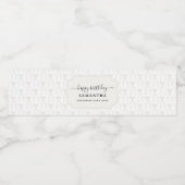 Étiquette Pour Bouteilles D'eau Aquarelle fantaisie Blanc Bow Anniversaire (Étiquettes simples)