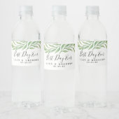Étiquette Pour Bouteilles D'eau Aquarelle Feuilles botaniques | MARIAGE (Bouteilles)