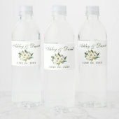 Étiquette Pour Bouteilles D'eau Aquarelle Floral Vert Mariage blanc (Bouteilles)