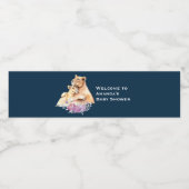 Étiquette Pour Bouteilles D'eau Aquarelle mignonne Mère Lion & Cube Bienvenue (Étiquettes simples)